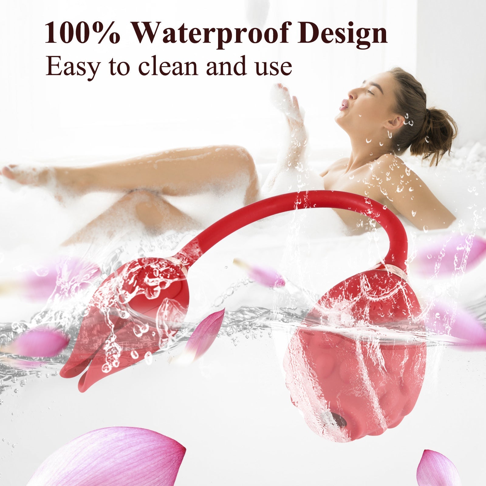 Red Rose Vibrator - 10 Frequency Vibrating Suction with Vibrating Egg – product view 6