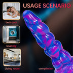 Special Shaped Mixed Color Liquid Silicone Manual Dildo – product view 5