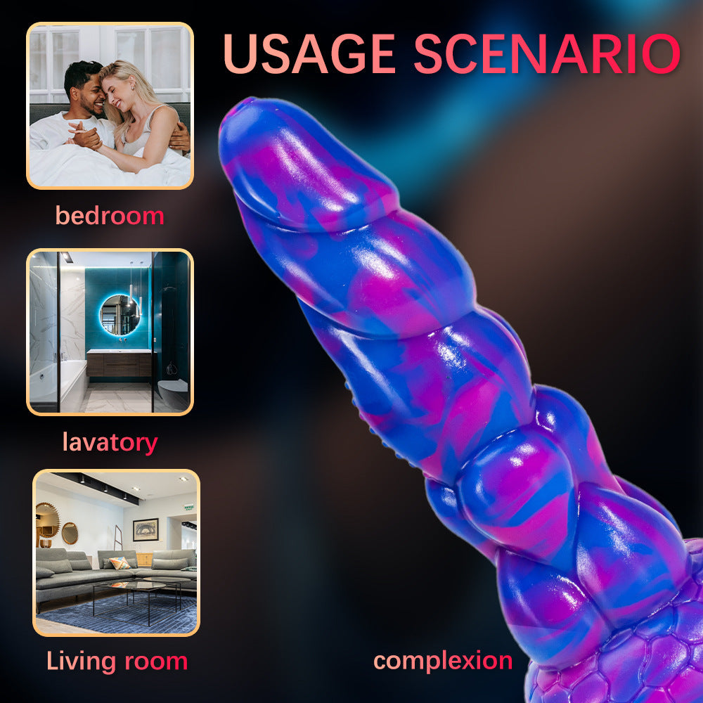 Special Shaped Mixed Color Liquid Silicone Manual Dildo – product view 5
