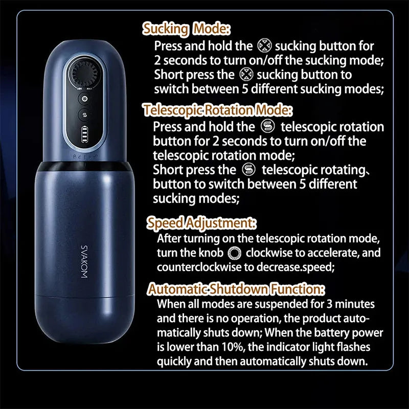 Powerful Vacuum Suction Blowjob High-Speed Piston Telescopic Rotating Male Stroker — product image 5