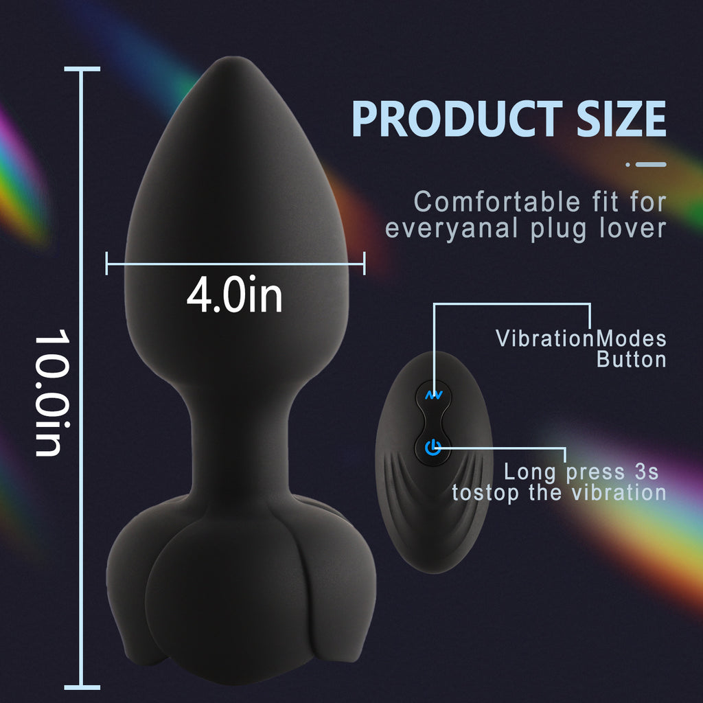 Wireless Remote Control Electric Vibrating Illuminated Silicone Butt Plug – product view 4