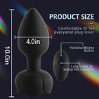 Wireless Remote Control Electric Vibrating Illuminated Silicone Butt Plug – product view 4