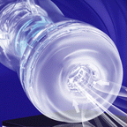 Sci-Fi Blue Male Stroker Cup Silicone Transparent Vagina Soft Blowjob Toys — product image 4