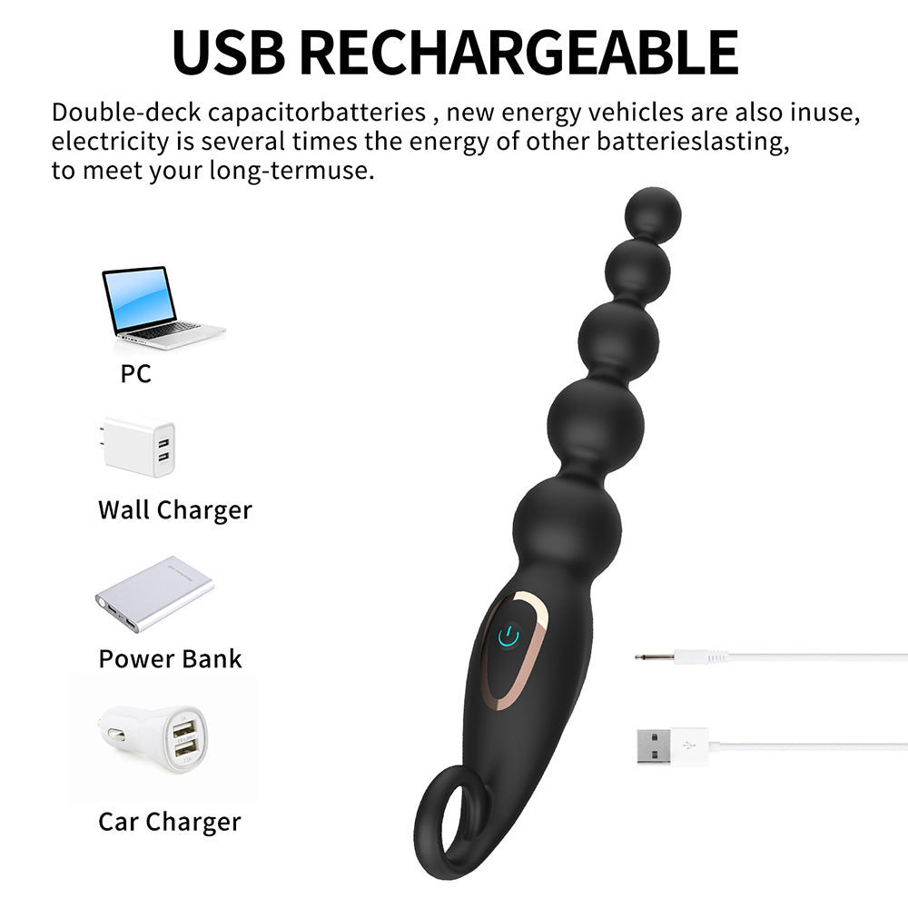 7 Frequency Vibration Anal Plug With Beads In The Back Chamber — product image 6
