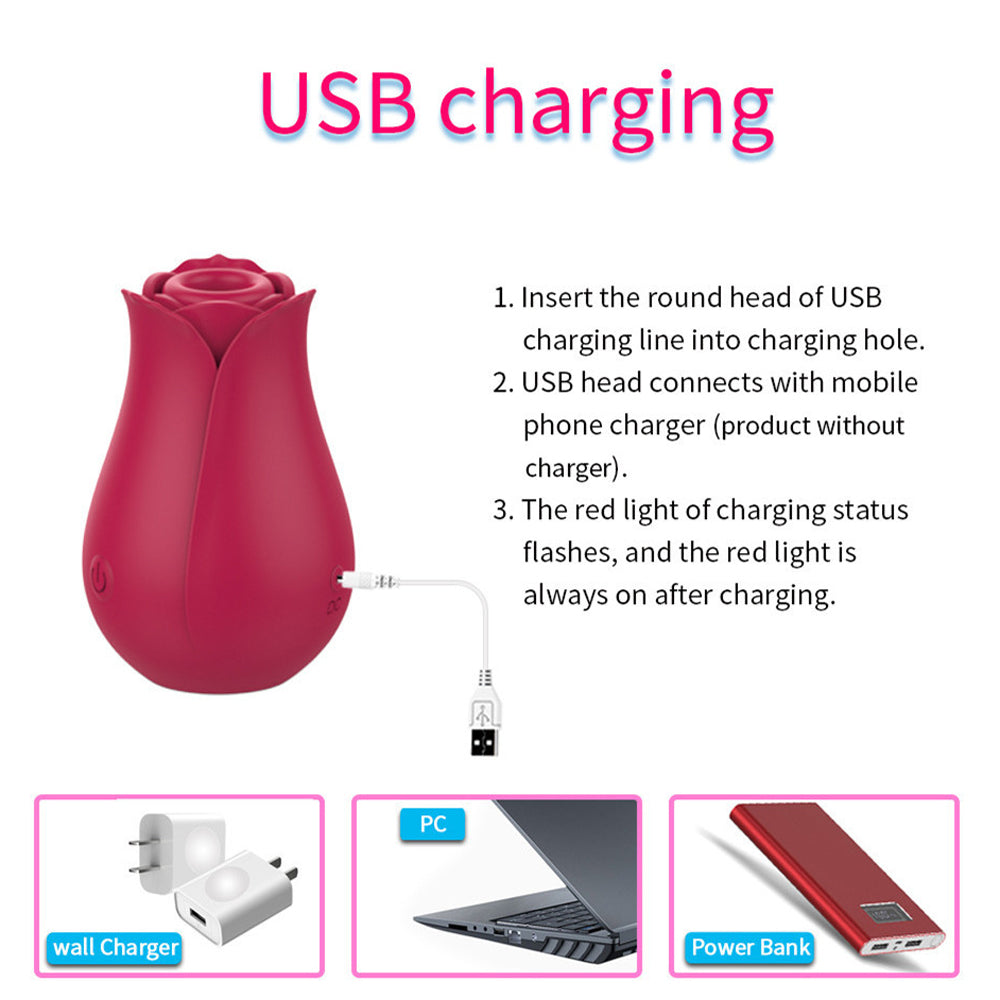 Female Masturbation Rose Vibrator | Vibrating Suction Rose Sex Toys – product view 5