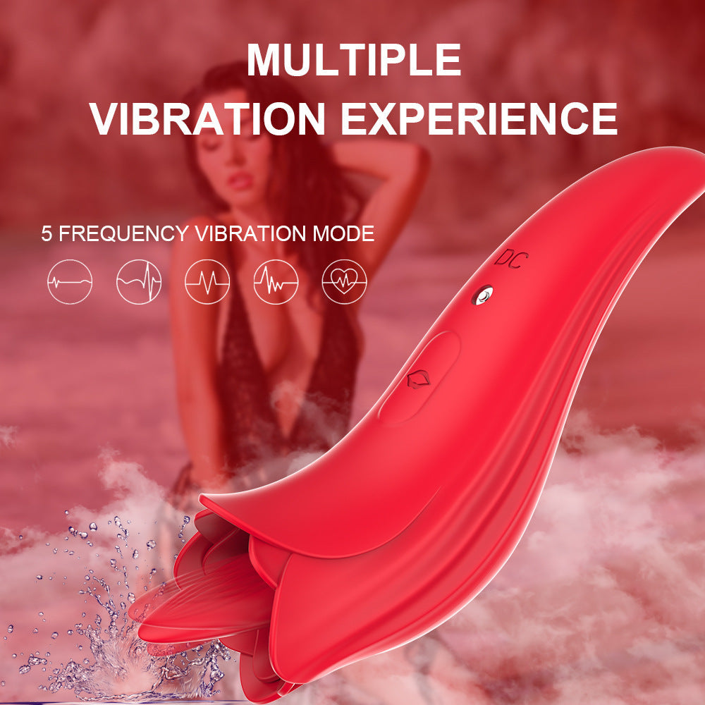 Rose Shaped Vibrating Tongue 5 Frequency Massage Rose Vibrator – product view 7