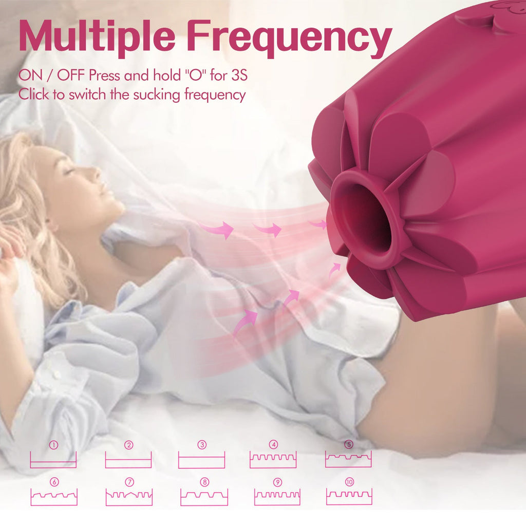 Rose Suction Vibrator for Women Clitoral Nipples with Sucking – product view 4