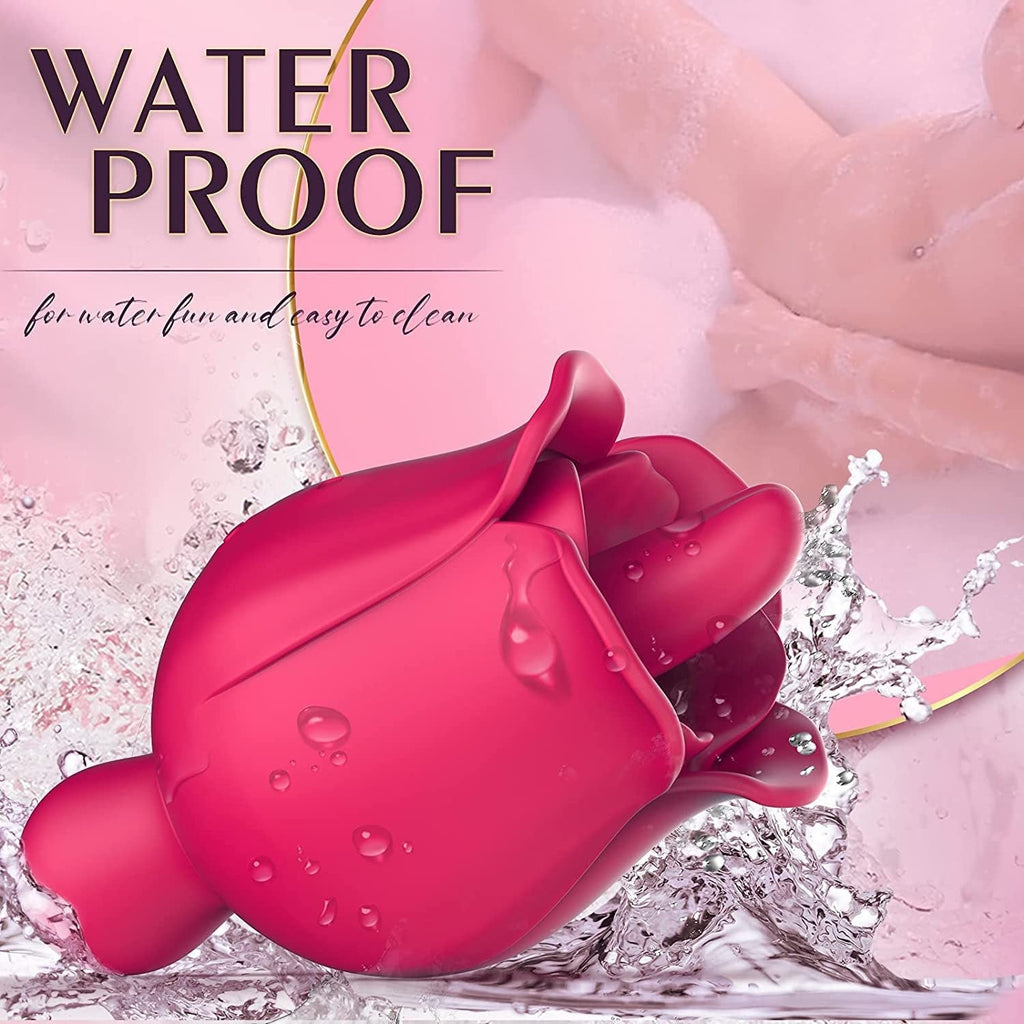 9 Frequency Rose Vibrators Vibrating Tongue Clitoris Stimulator – product view 8
