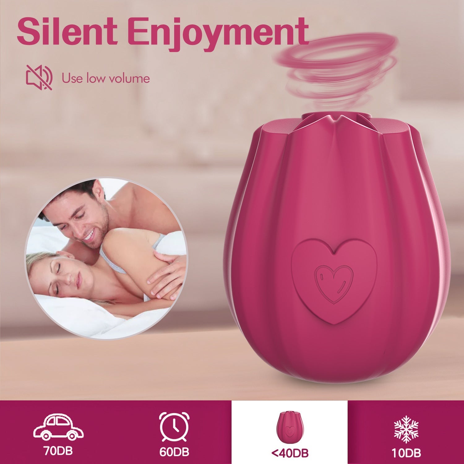 Rose Suction Vibrator for Women Clitoral Nipples with Sucking – product view 6