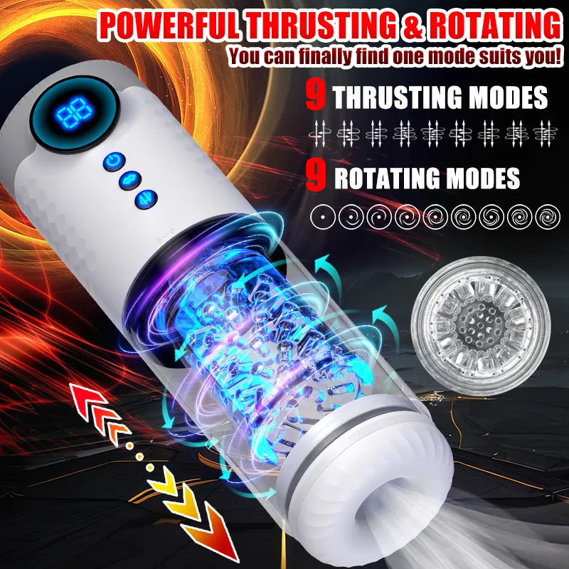 9-Frequency Fully Automatic Telescopic Rotating Male Stroker — product image 2