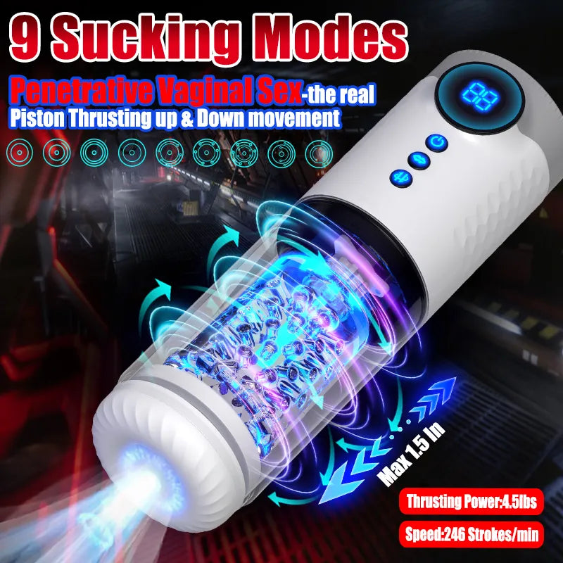 9-Frequency Fully Automatic Telescopic Rotating Male Stroker — product image 3