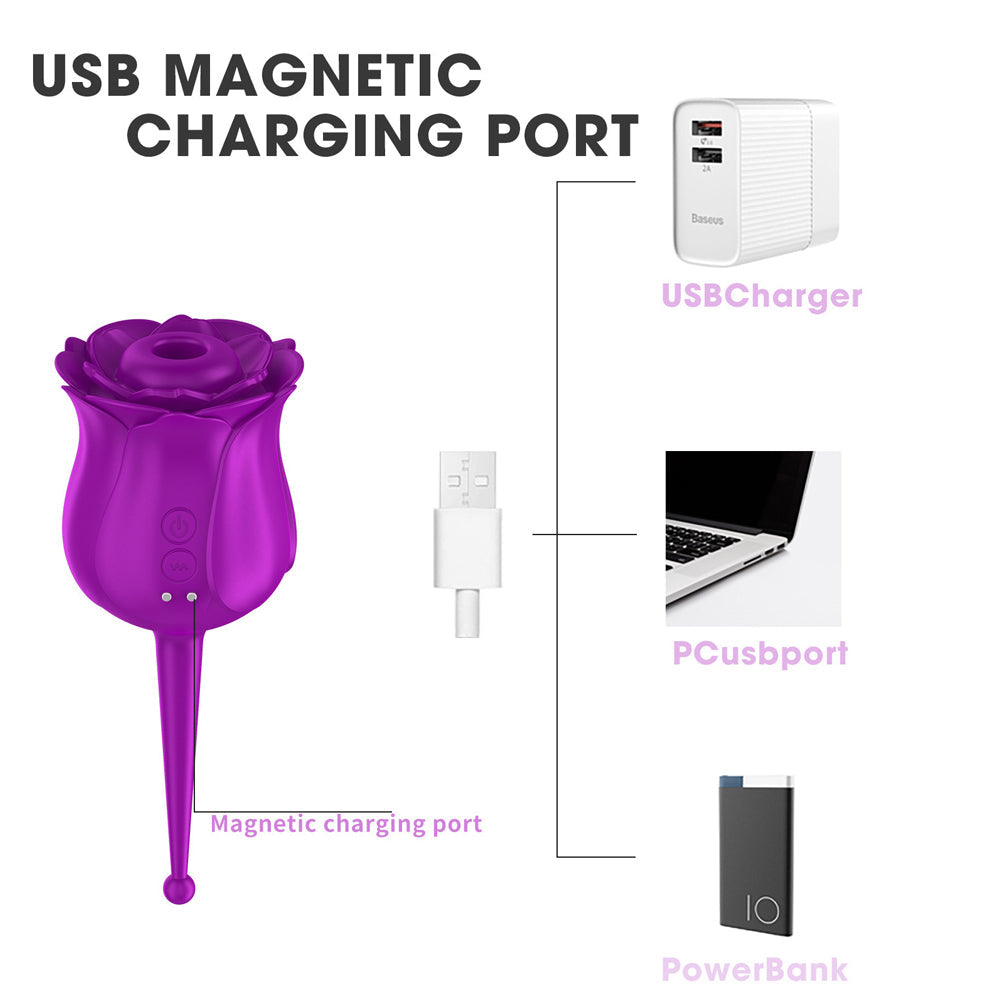 Rose Vibrater | Rose Suction Vibrator Female Masturbator – product view 19