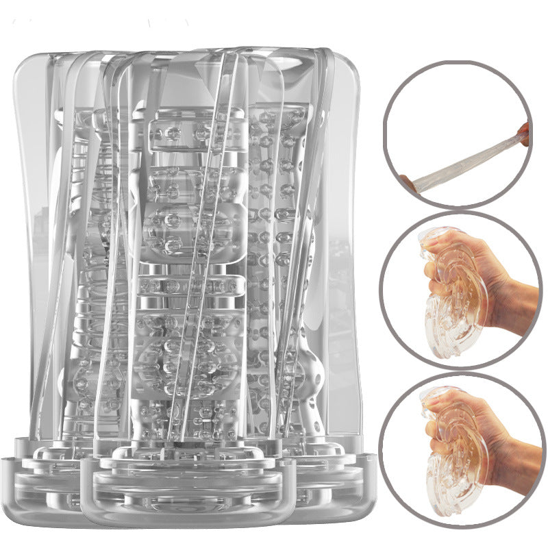 QuantumFlex Transparent Men's Training Masturbation Cup Real Inner Wall Texture Silicone Male Sex Toy — product image 6