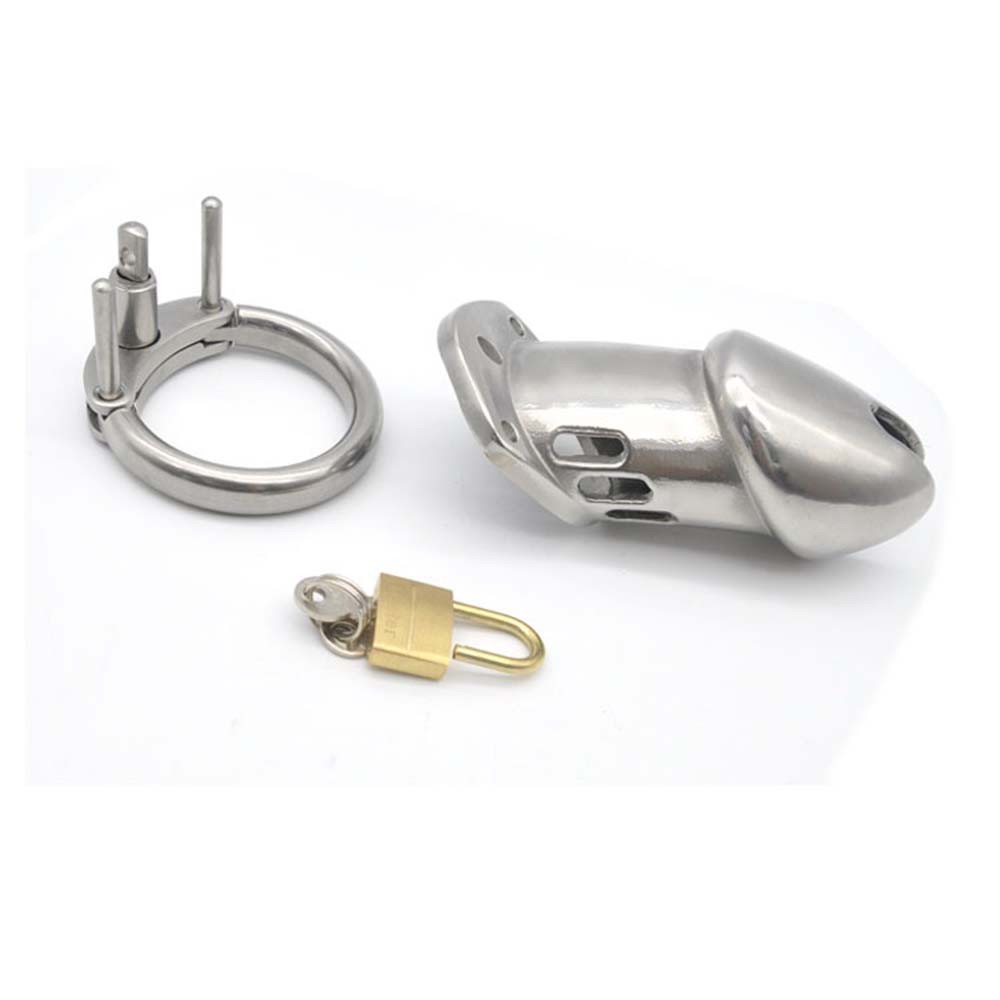 Stainless Steel Men's Long Chastity Cages – product view 6