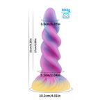 Mixed Color Luminous Spiral Silicone Dildo – product view 5