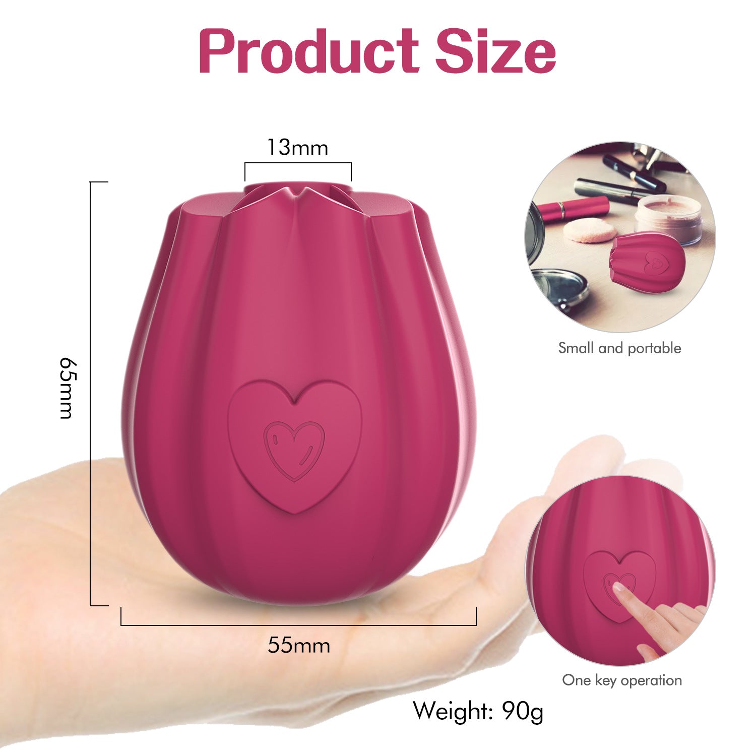 Rose Suction Vibrator for Women Clitoral Nipples with Sucking – product view 5