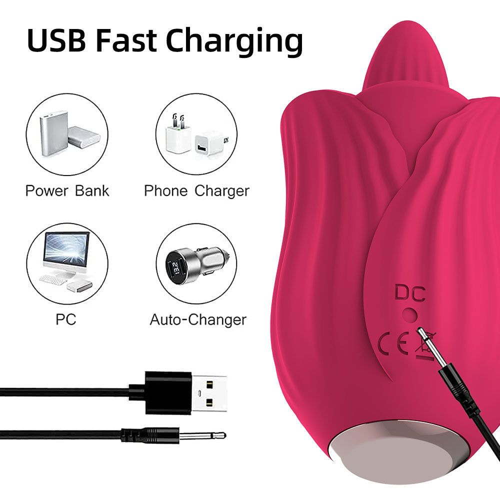 Vibrating Tongue Female Rose Vibrator Multifunctional Rose Toy – product view 5