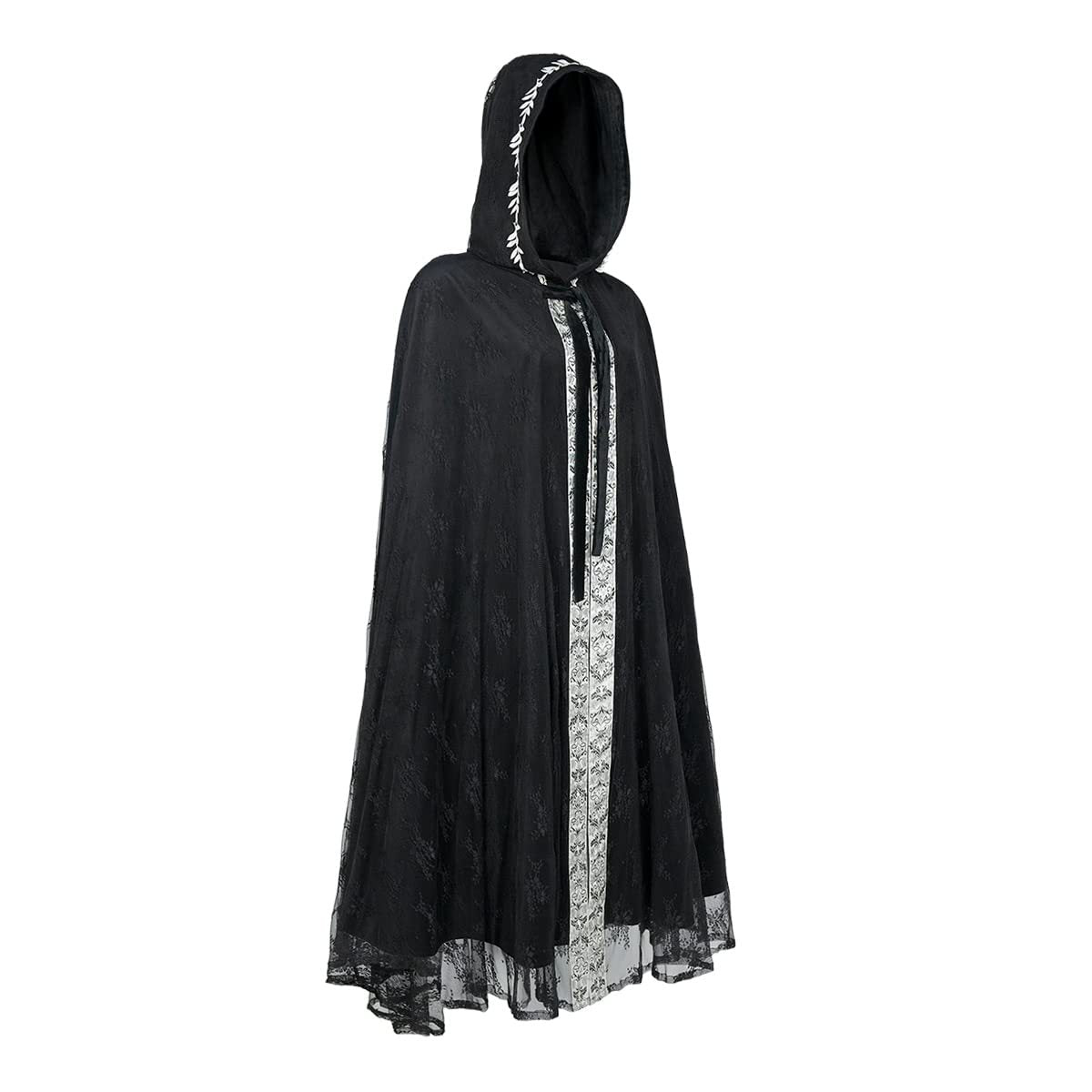 Halloween Party Medieval Lace Cape Gothic Long Hooded Cloak – product view 5