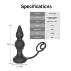 Remote Control Vibrating Anal Beads | Silicone Thrusting Butt Plug – product view 3