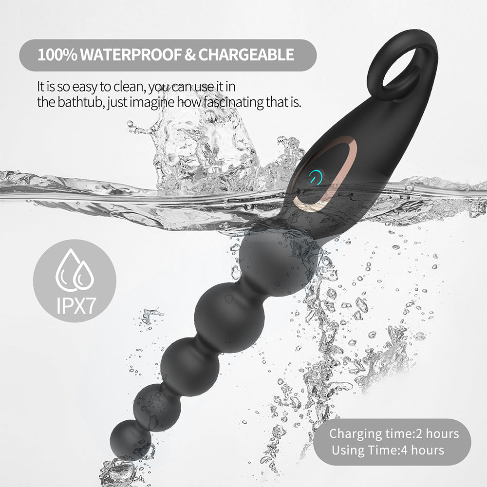 7 Frequency Vibration Anal Plug With Beads In The Back Chamber — product image 5