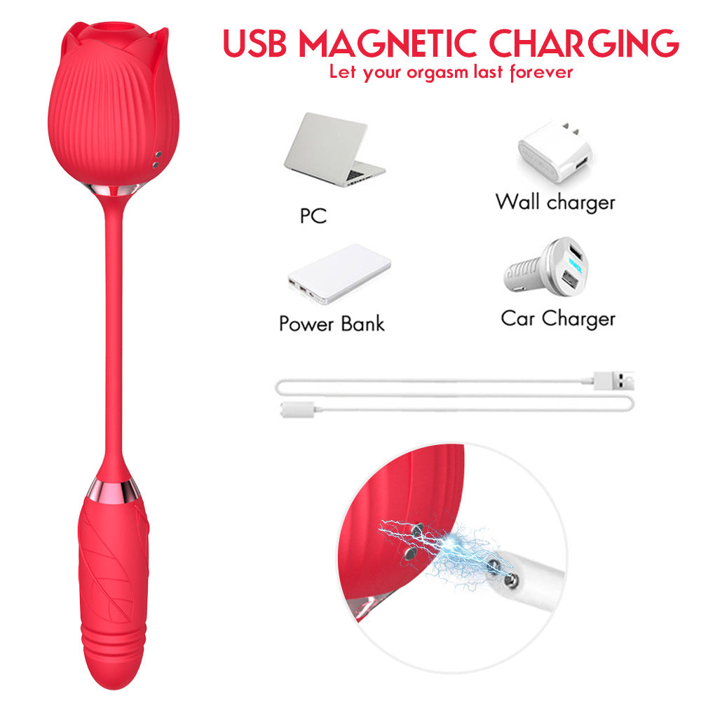 Rose Vibrator With Bullet Tongue – product view 6