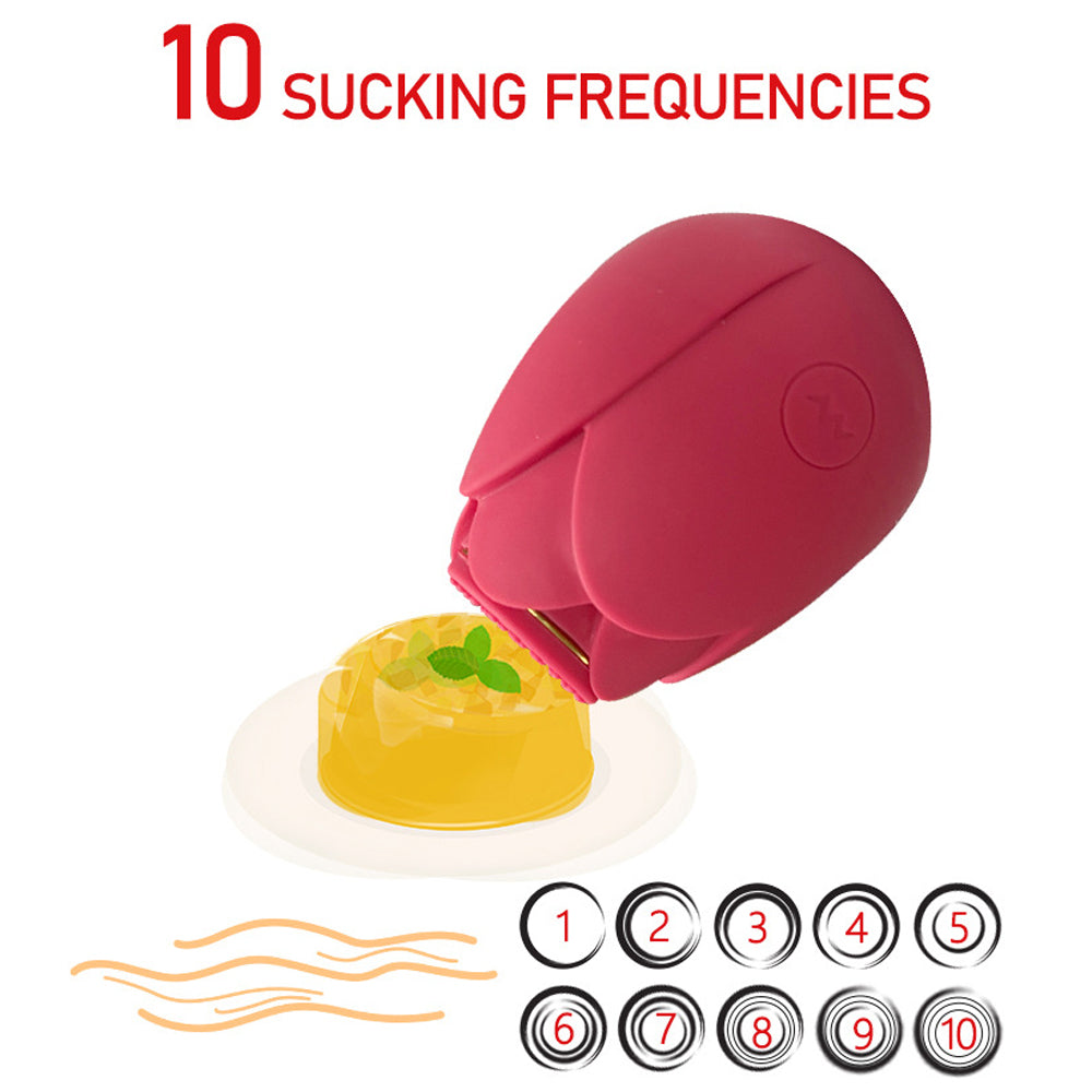 Rose Vibrator 10 Gears Sucking Waterproof Magnetic Charging – product view 3