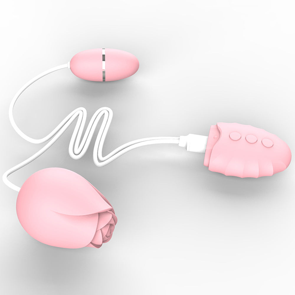 Double Tongue Licking Rose Vibrator Female Vibrating Egg – product view 6