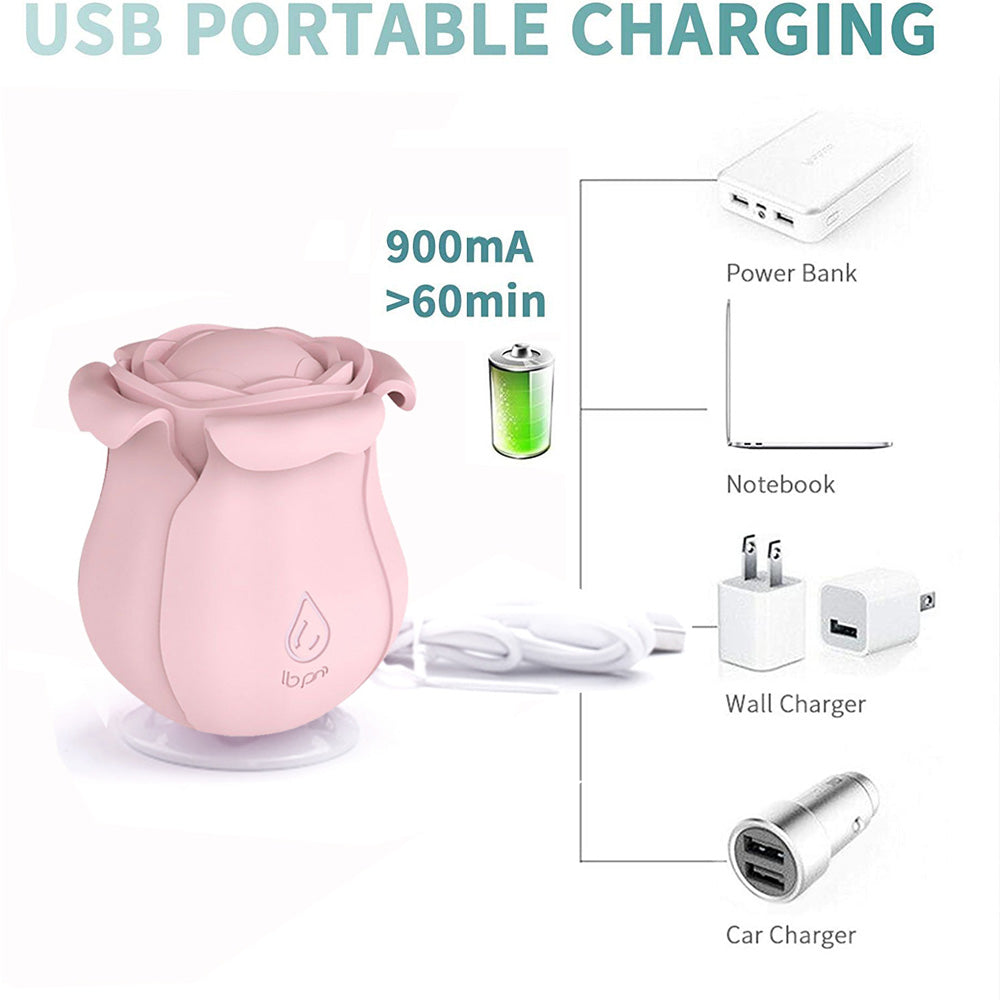 Vibrating Rose 10 Speed Rotary Suction Rose Suction Vibrator – product view 8