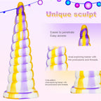 Colorful Threaded Silicone Special-Shaped Artificial Dildo – product view 5