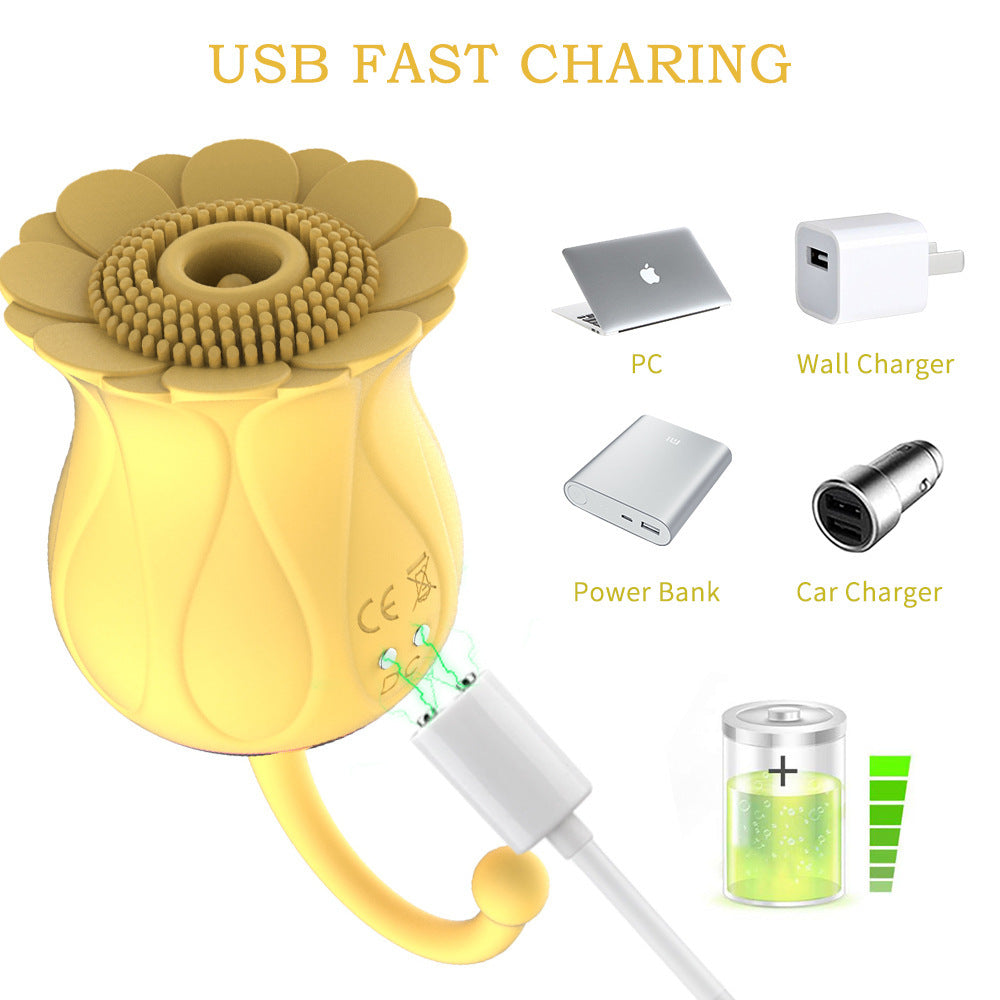 Rose Petal Vibrator Swirl Air Sucking and Teasing Clit Nipple Vibrator – product view 5