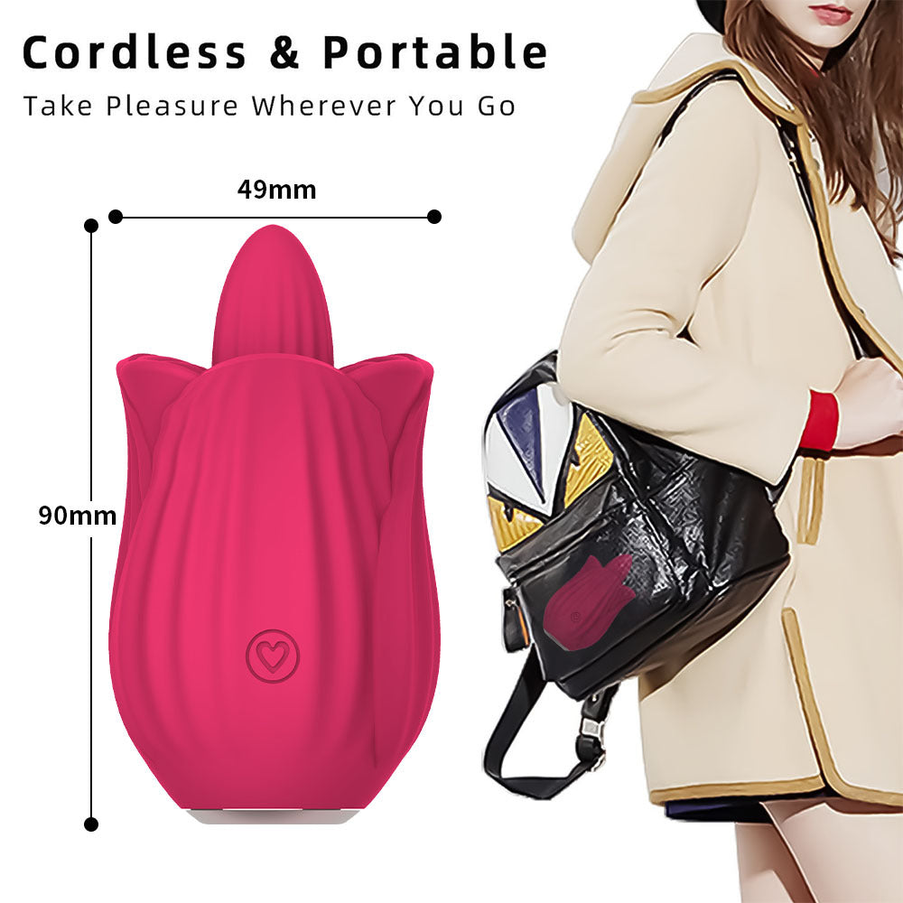 Vibrating Tongue Female Rose Vibrator Multifunctional Rose Toy – product view 4