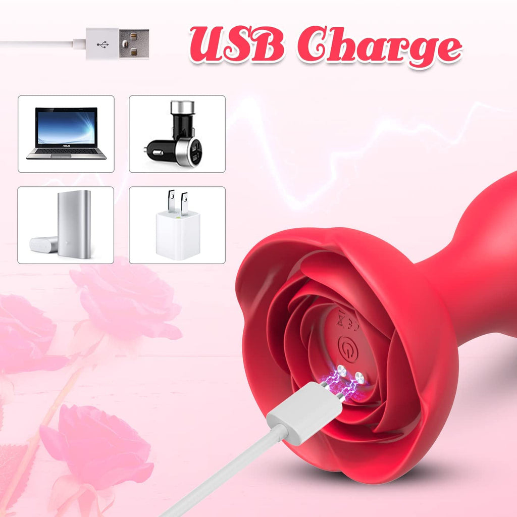 Rose Remote Control 10 Frequency Vibration Silicone Anal Plug – product view 7