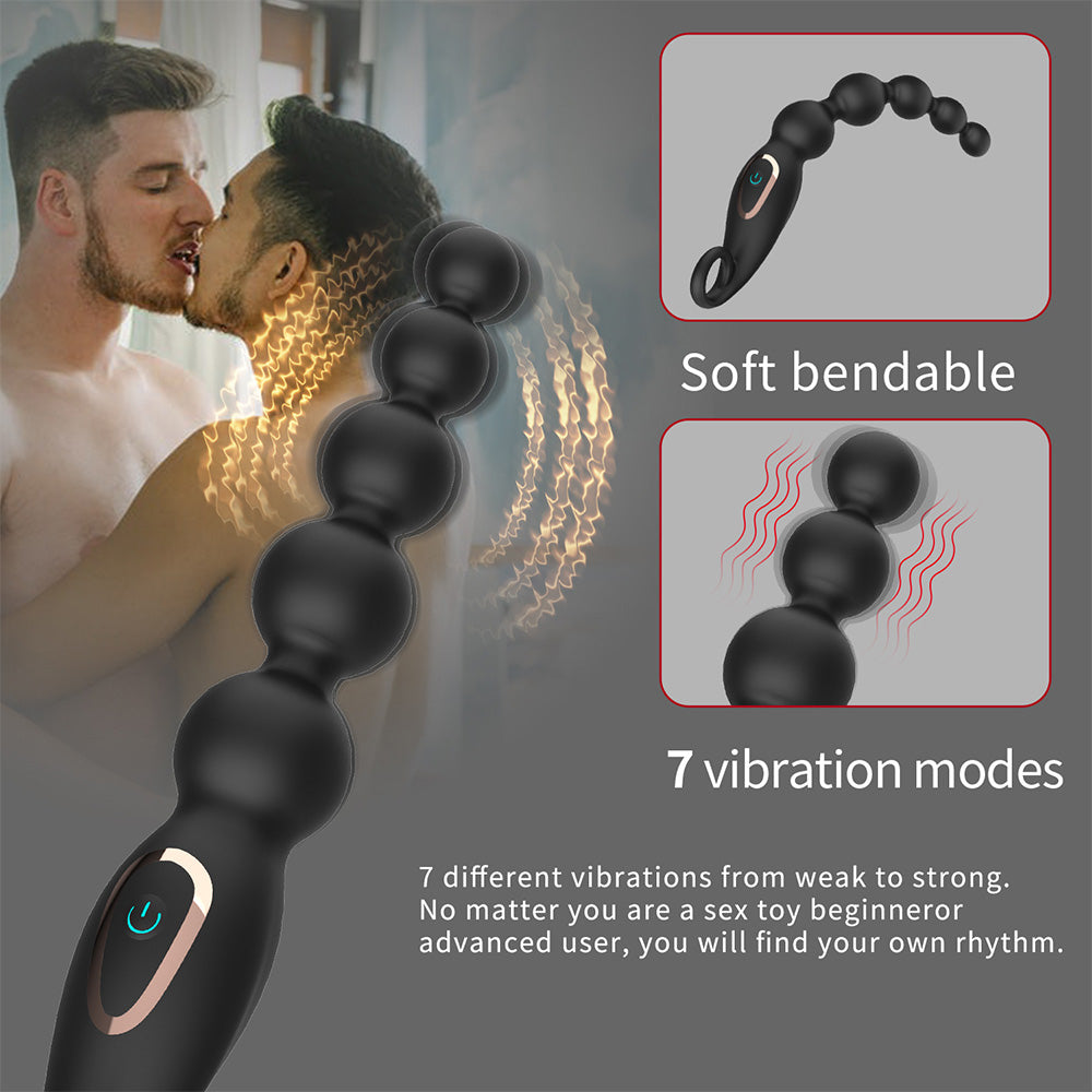 7 Frequency Vibration Anal Plug With Beads In The Back Chamber — product image 4