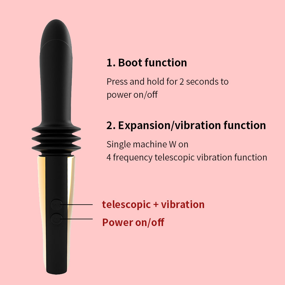 4-Frequency Vibration + Telescopic Female Masturbation Vibrator Dildo – product view 8