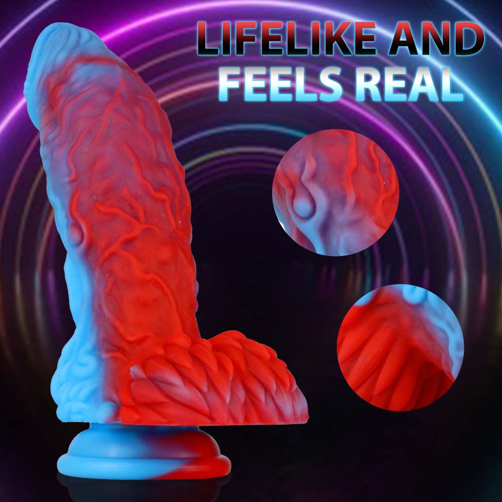 Dark Blue Phoenix Silicone Special-Shaped Thick And Long Artificial Dildo – product view 4
