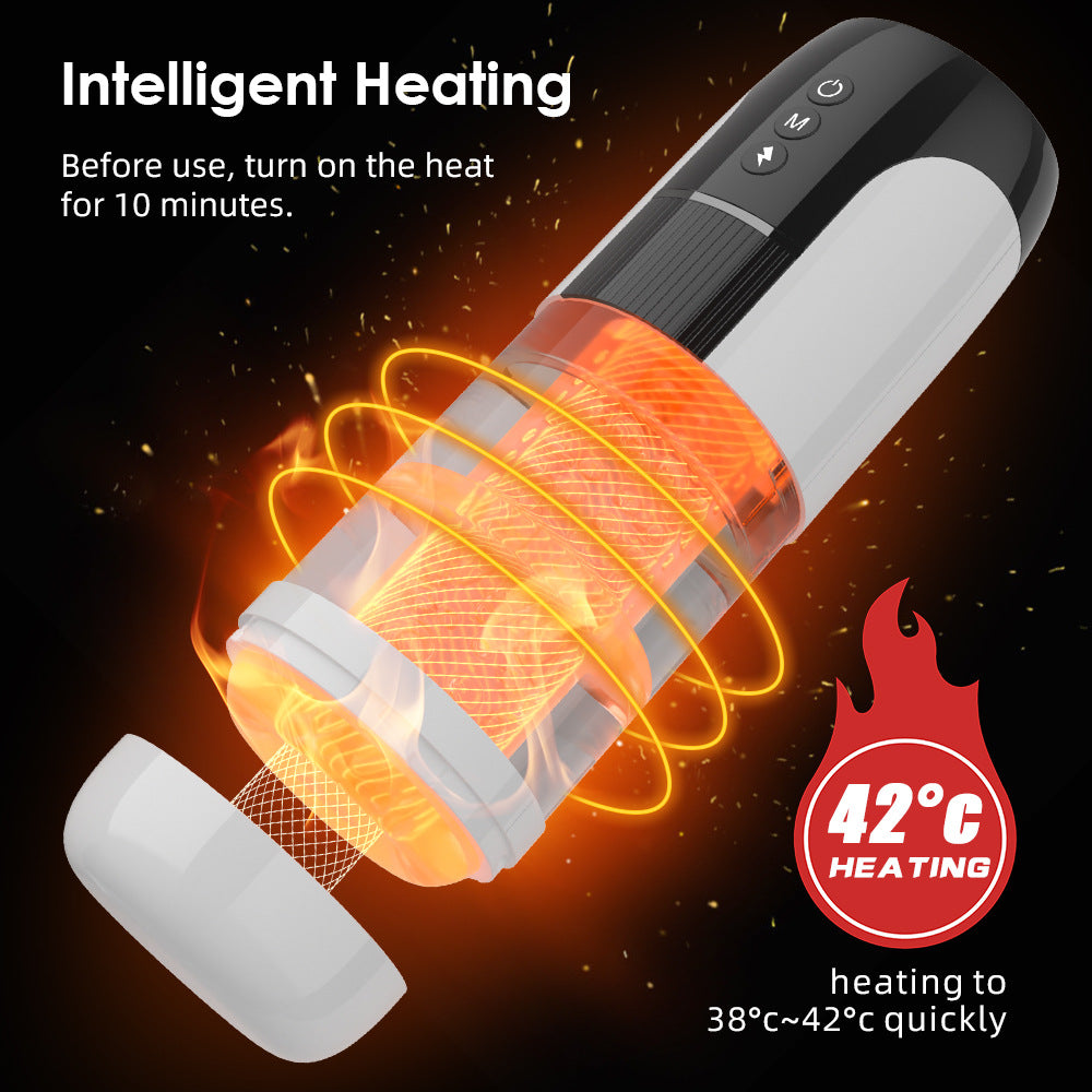 TurboVortex 7 Vibrating Telescoping Voice Male Masturbation Cup with Thrust Rotation Heating Function for Blowjob Toy — product image 3