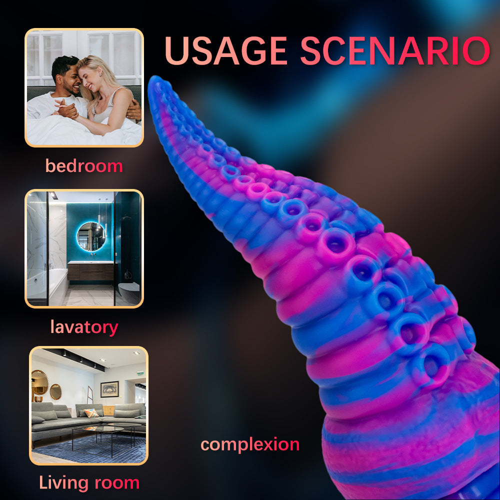 Special Shaped Mixed Color Liquid Silicone Manual Dildo – product view 9
