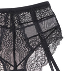 High Waist Sexy Transparent Lace Panties Garter Belt – product view 7