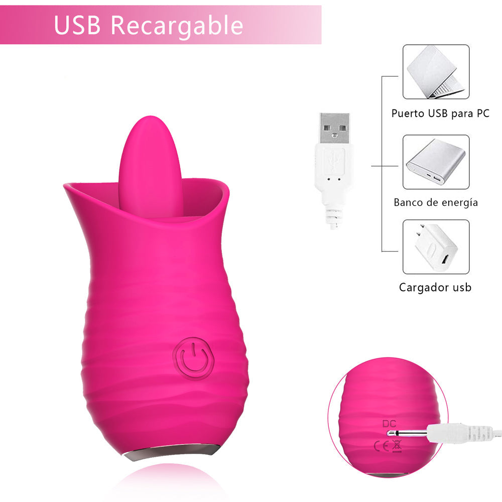 10 Frequency Tongue Vibrator Female Vibrator Rose Petal Vibrator – product view 4