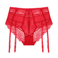 High Waist Sexy Transparent Lace Panties Garter Belt – product view 2
