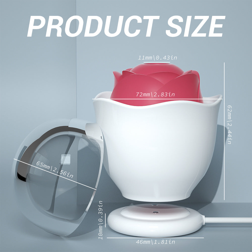 Sucking The Vibrator Tongue Licking Rose Vibrator – product view 6