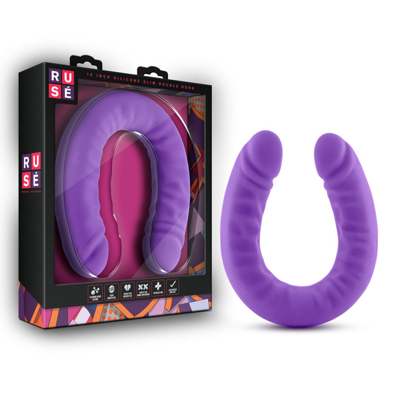 18 Inch Double Ended Dildo & Slim Silicone Purple Dildo – product view 2