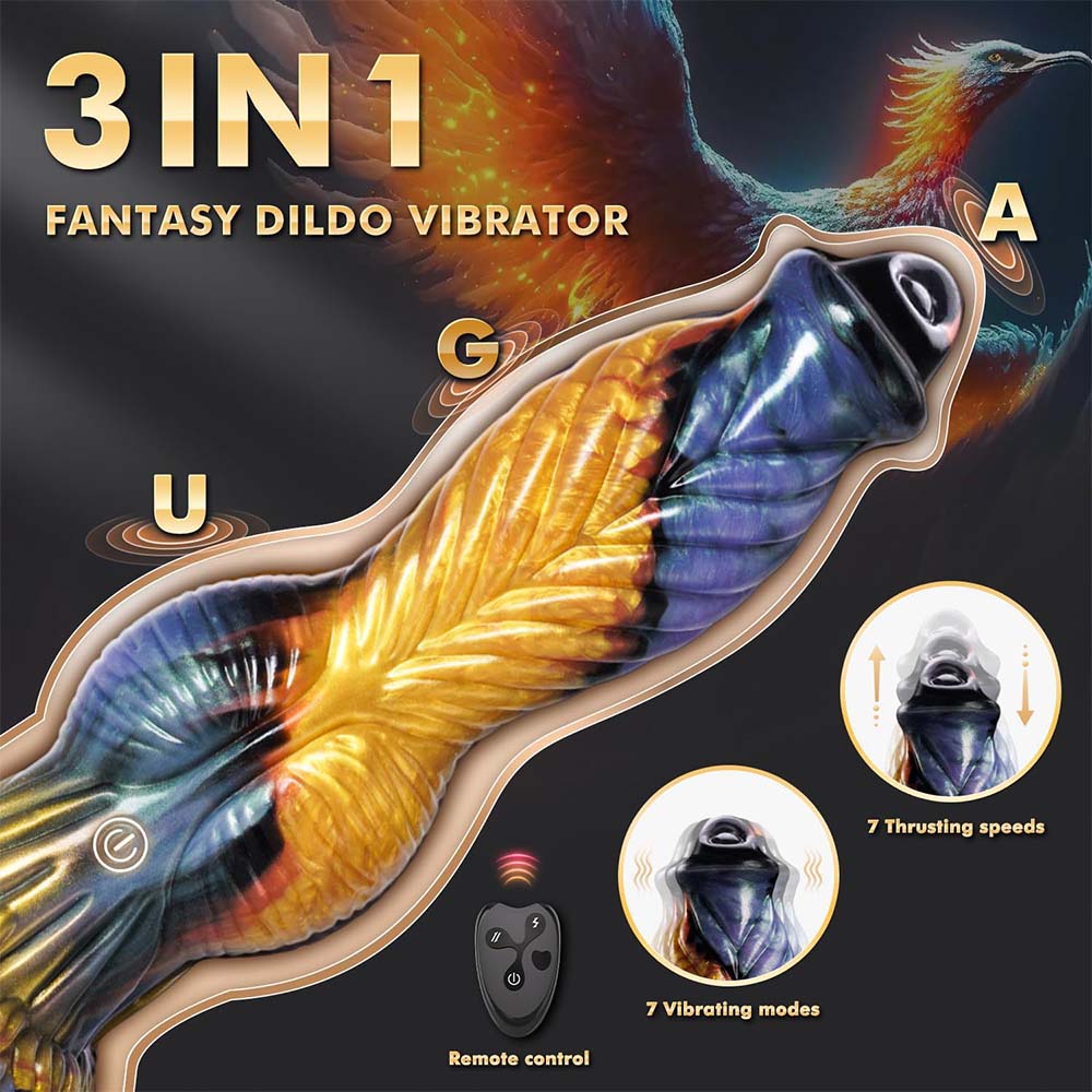 Fantasy 3-in-1 Remote Control Telescopic Vibrating Thrust Huge Dildo – product view 9