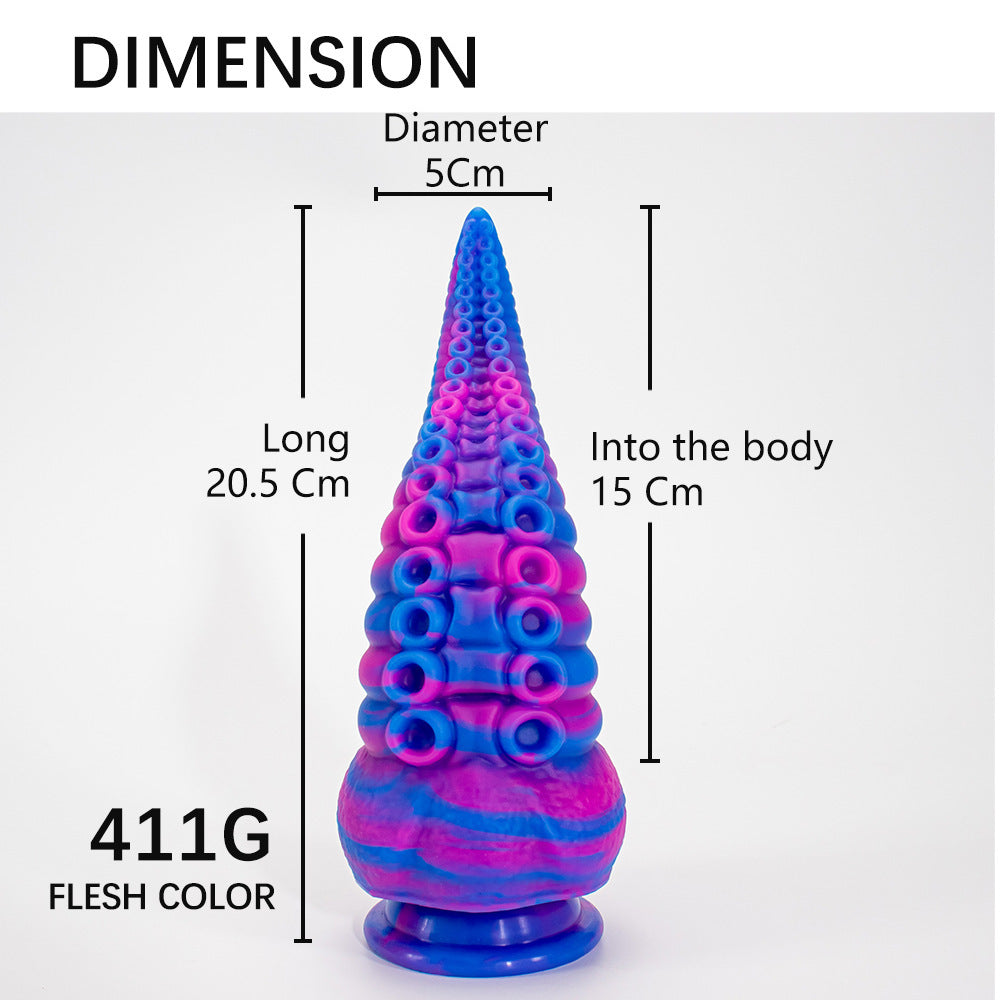 Special Shaped Mixed Color Liquid Silicone Manual Dildo – product view 12