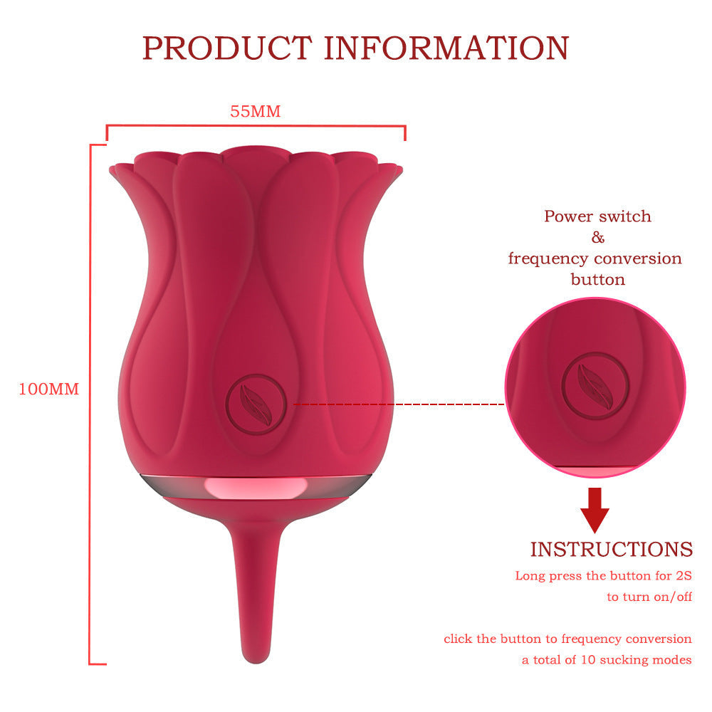 Rose Petal Vibrator Swirl Air Sucking and Teasing Clit Nipple Vibrator – product view 8