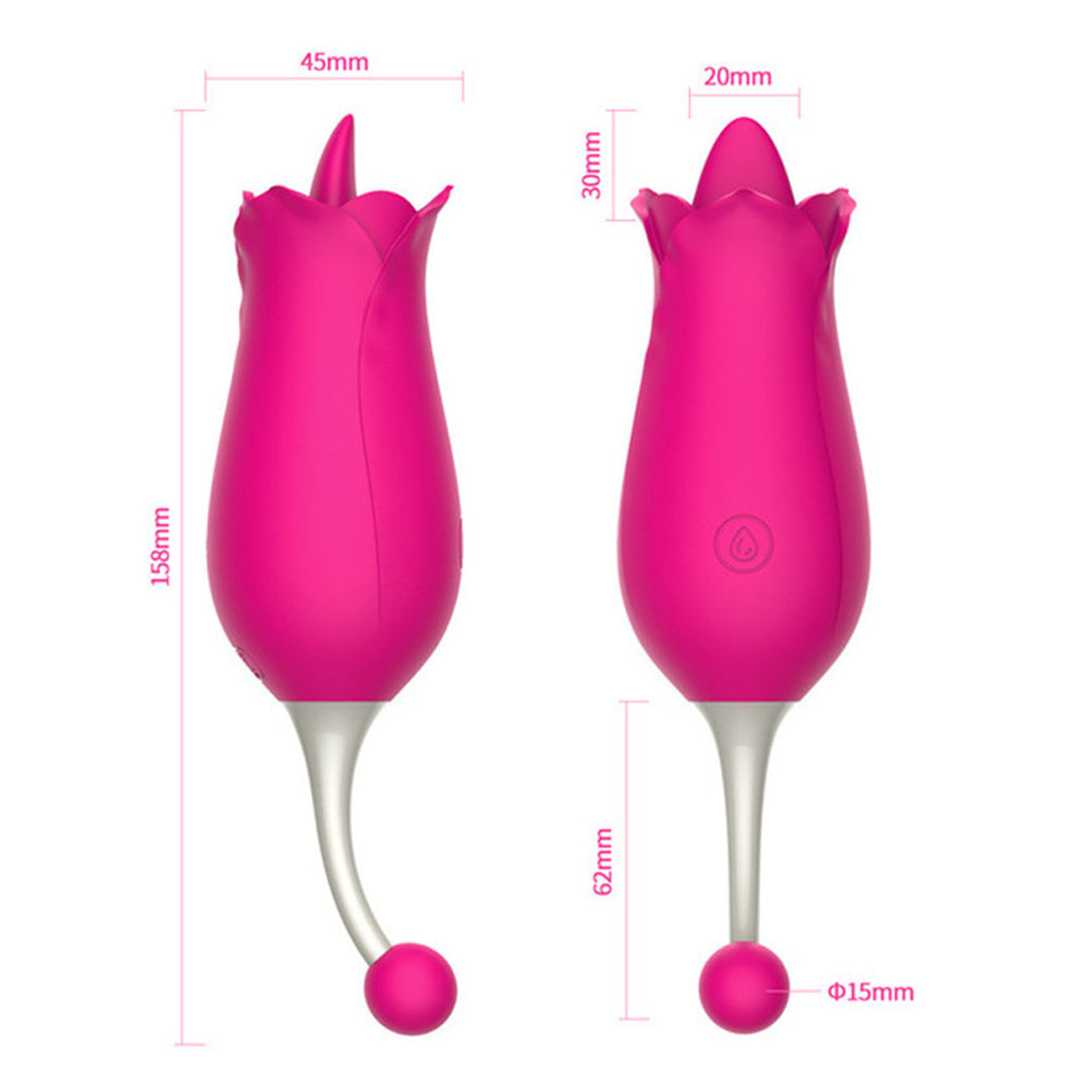 10 Frequency Vibrator Rose Tongue Licking with Vibrating Egg – product view 7