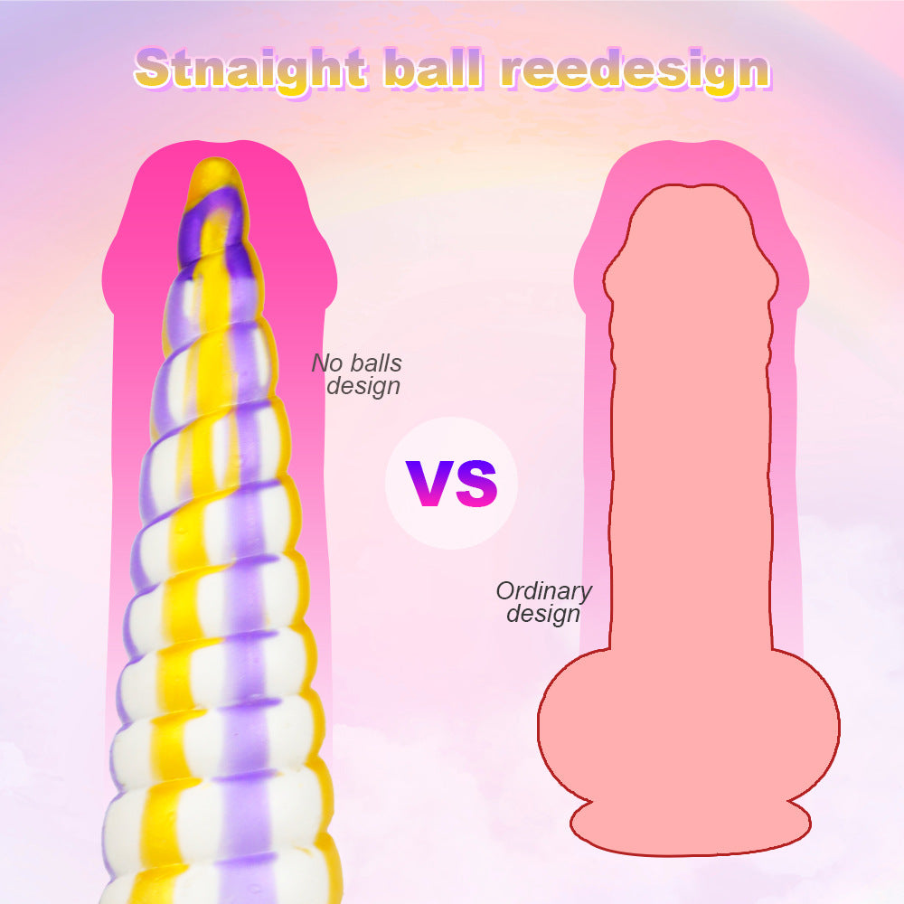 Colorful Threaded Silicone Special-Shaped Artificial Dildo – product view 3