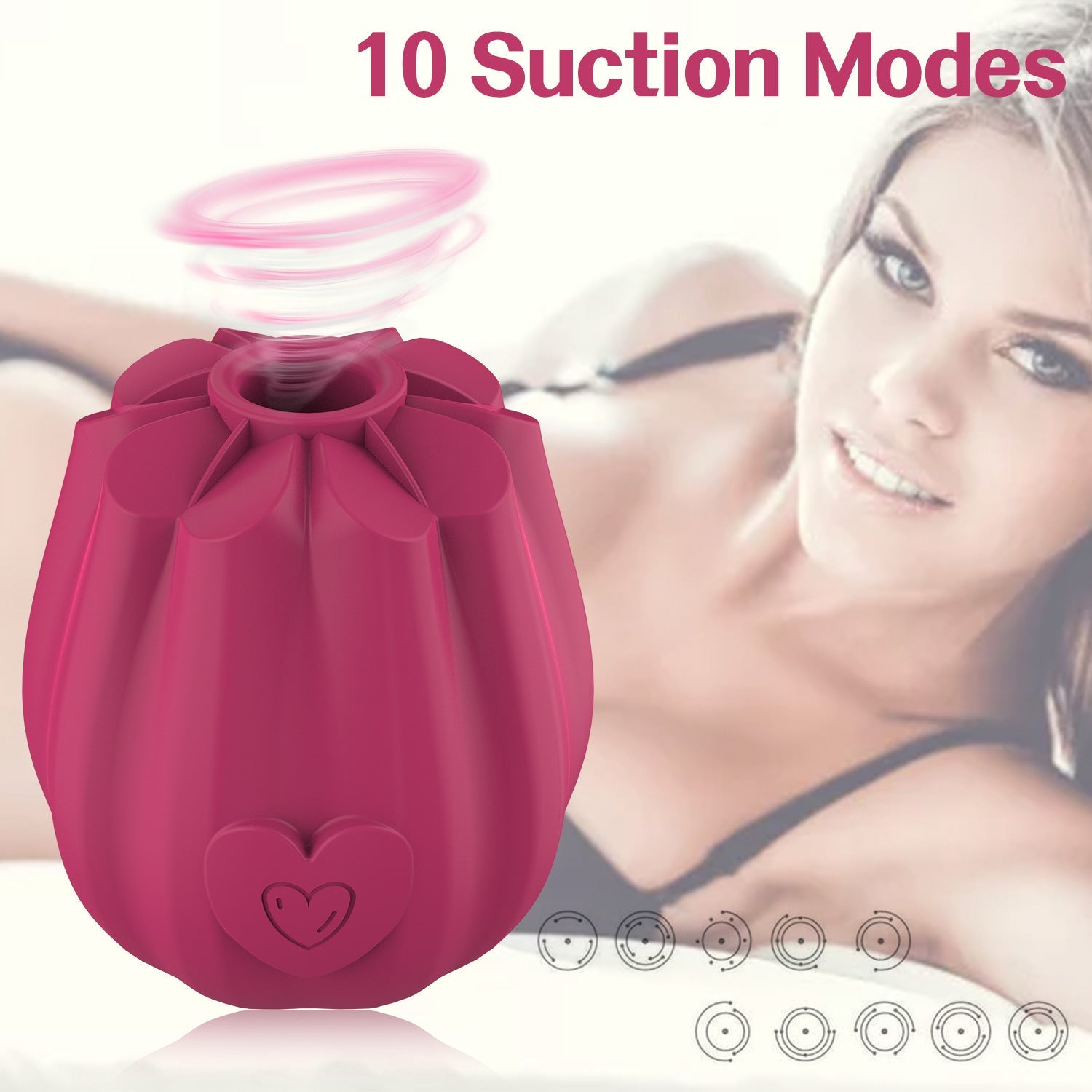 Rose Suction Vibrator for Women Clitoral Nipples with Sucking – product view 3