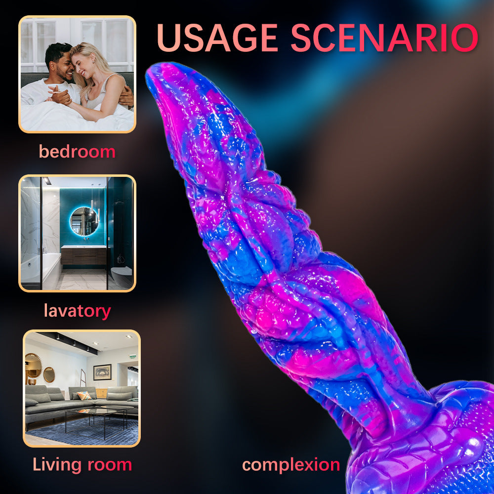 Special Shaped Mixed Color Liquid Silicone Manual Dildo – product view 13