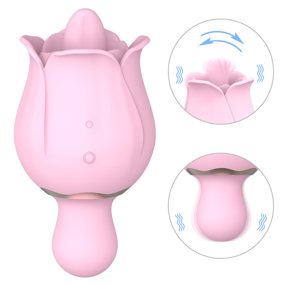 9 Frequency Rose Vibrators Vibrating Tongue Clitoris Stimulator – product view 9